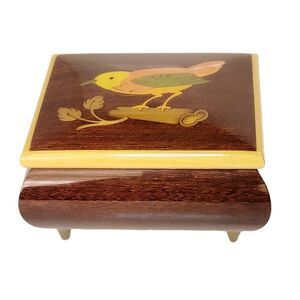 Vintage Reuge Inlaid Wood MUSIC Box Swiss Musical Movement "Song Of Weggis"